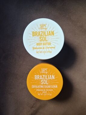 Unisex Brazilian Sol Body Butter & Sugar Scrub Set - Orange & White